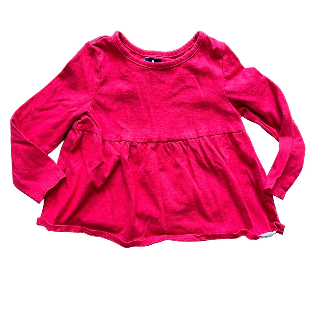 🍭6/$30 Baby Gap Girl’s Red Long Sleeve Peplum Top - 2